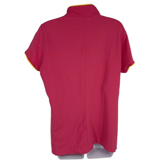 Nike Golf Dri-Fit Womens Pink & Yellow Short Sleeve 1/4 Zip Pullover XL - Picture 5 of 10
